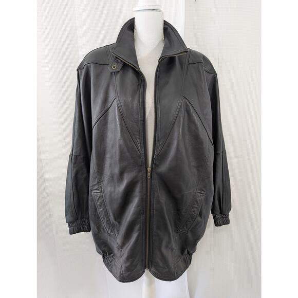 G-III APPAREL! LUXE BLACK GENUINE LEATHER, THERMOLITE ZIPPER LINER COAT! SZ L - Picture 5 of 11